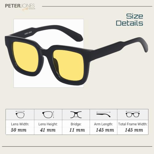 Image of Peter Jones Unisex Large Square UV /UB Protected Sunglasses (3803)