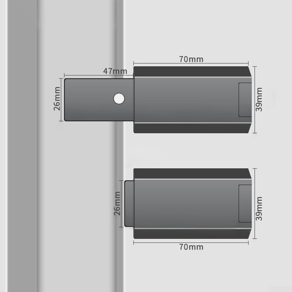 Heavy Duty Push to Open Cabinet Latch, Zinc oy Magnetic Door Catch with Self-Rebounding Function for Kitchen Bedroom Office, Invisible Handle Opener Replacement, Black, 70x39mm(Black)
