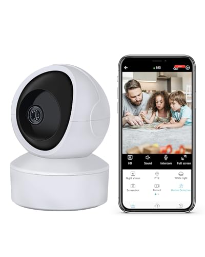 Image of 4MP Indoor Wireless Security Camera, 2.4 /5GHz WiFi Cam with PTZ Auto Tracking, Inside Camera for House Pet Dog Cat,Home Security,Motion Detection, Night Vision, 24 /7 Recording, 2-Way Talk