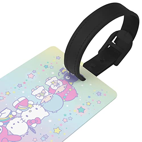 Anime Luggage Tags For Suitcase Women Girls Cute Cartoon Pvc Id Card Name Identifiers Label With Detachable Wrist Strap Baggage Travel Bag Tag #TOP2