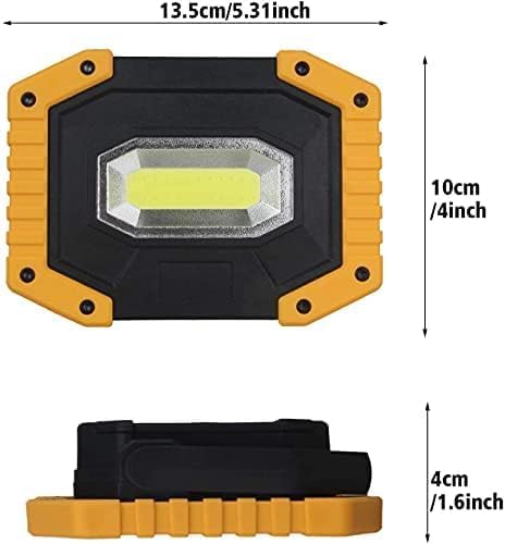 LED Arbeitsstrahler, T-SUN Baustrahler Akku tragbares wasserdichter Arbeitslicht mit 2*Wiederaufladbare Batterien, USB, 3 Lichtmodi für Baustelle Garage Werkstatt(1 pack)