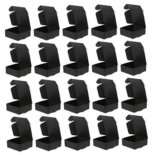 PERSELOSO ビスケット梱包箱 パーティー用キャンディーボックス 黒カード箱 20個セット 無臭 誕生日や小規模宴会 カフェ向け記念品包装容器