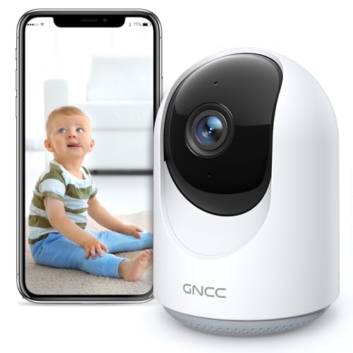 GNCC Pet Camera, Dog Camera Puppy Camera, 1080P WiFi Baby Monitor, Indoor 360° Camera (Manual Up and Down), Motion/Sound Detection, Night Vision, 2-Way Audio, Cloud/SD Storage, 2.4GHz Only, P1