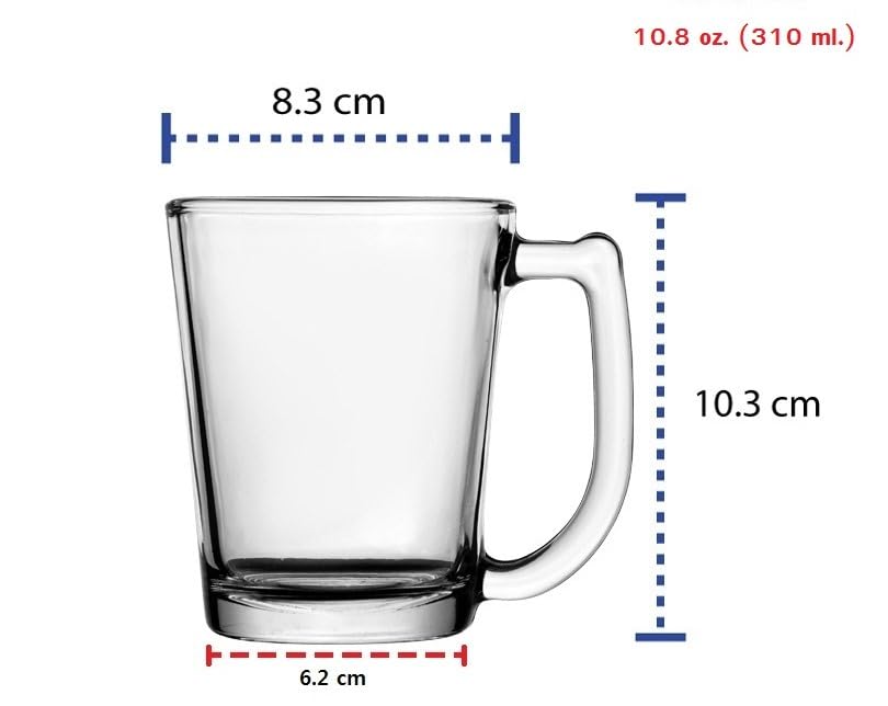 Image of LGT - Nova Premium Glass Tea Mug Set of 12 | Capacity - 310ML Each | Transparent, Italian Designer Cups Set for Coffee, Tea, Green Tea, Herbal Tea, Lemon Tea |