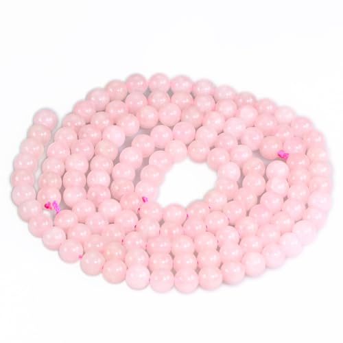 Naturstein Perlen Edelstein Perlen,45 stück Perlen 8mm Naturstein Rosenquarz Edelsteinperlen Polierte Runde Edelsteine Zum Auffädeln Edelsteine Steinperlen für Armbänder