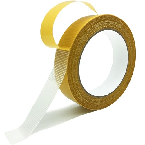 KAIHENG Cinta adhesiva de doble cara de alto rendimiento, cinta adhesiva multifuncional de doble cara con alta adherencia con red de fibra de vidrio (2,5cm x 19 m)