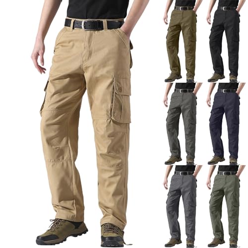 Pantalones de trabajo tipo cargo para hombre, tácticos, para exteriores, casuales, pantalones cargo para hombre, pierna recta, resistentes a los arañazos, pantalones militares, pantalones de trabajo