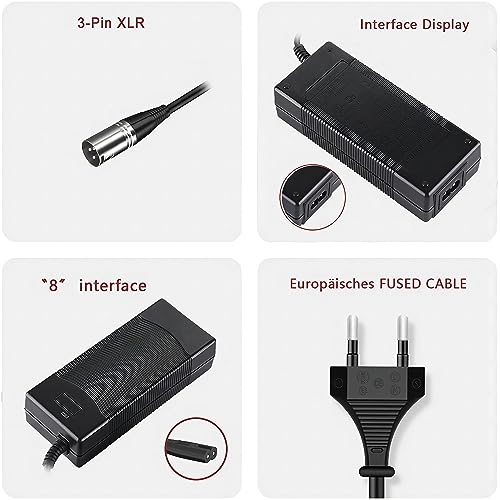 Scooter Corner 24V 29,4V 2A Netzteil Ladegerät,für 24V 10AH Akkus/Electric Scooter/E-Bike/Wheelchair, mit DC 3 pin XLR Stecker,