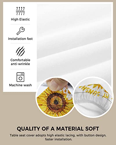 Seat Covers For Dining Room Chairs, You Are My Sunshine Sunflower Butterfly Plank Fitted Stretch Jacquard Chair Seat Covers, Removable Washable Kitchen Dining Chair Slipcovers Protector Set Of 4 #TOP1