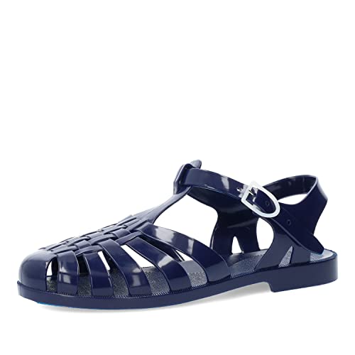 Andrés Machado AM188 - Sandales Méduse en PVC avec Boucle - Sandales d’Été Unisexes - Femme et Homme - Couleur Bleu marine EU 43