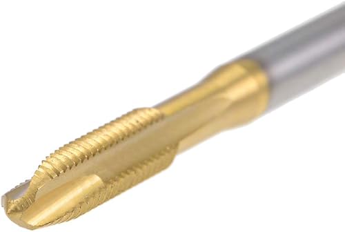 Vista 12 de uxcell Tapón de punta en espiral roscado M6 x 1 rosca, roscas de tierra H2 3 flautas, acero de alta velocidad HSS 6542, recubierto de titanio