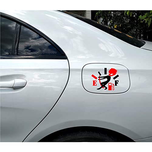 Image of 5.5 inch Reflective Funny Stickers, High Gas Consumption Decal, Angry Boy Adjusting Fuel Gauge, Empty Fuel Gage Stickers for Cars, Van, Trucks, Decals for Women Men 1 Pack