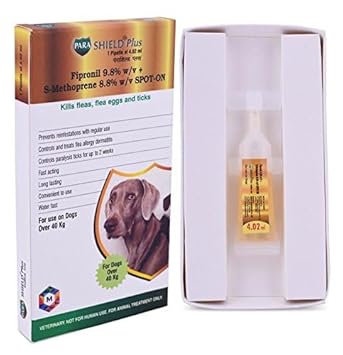 Medfly Parashield Plus Spot On Solution for Dogs Prevention & Treatment of Ticks, Fleas & Chewing Lice | (Pack of 1, Dogs Over 40 KG)