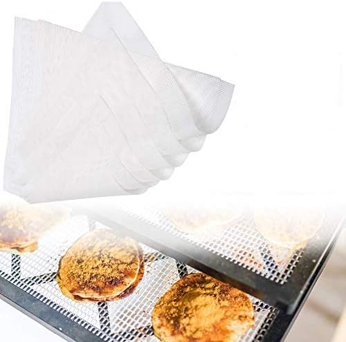 Reusable Non Stick Silicone Food Dehydrator Sheets Fruit Dryer Mesh Cookie Dryer Sheets, Pack of 5