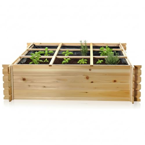 Plate-bande surélevée en bois de 140 cm d'architecture robuste et durable - 2
