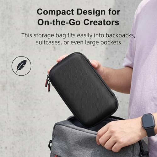 Image of ZORBES Compatible with DJI Osmo Pocket 4, Action Camera Hard Shell Nylon Travel Case Accessories Bag with Plush Liner Compartment & Mesh Pocket, Anti-Scratch Carry Case with Hand Strap, 23.5x13x8.4cm