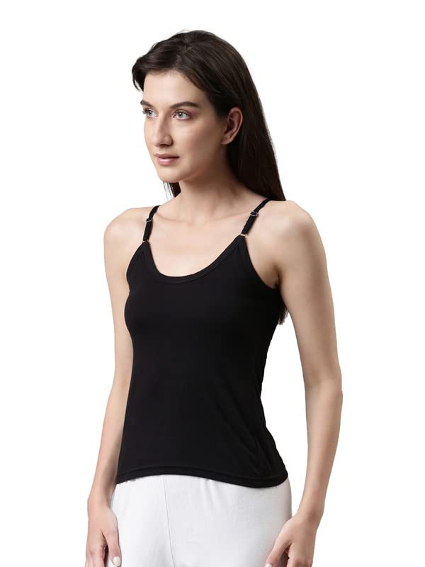 Image of Dixcy Slimz Solid Slim Fit Scoop Neck Sleeveless Cotton Camisole for Women