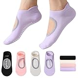 Dodulifc Pilates Socks with Grips for Women, Yoga Socks, Crew Non Slip Women for Barre, Pilates Gifts for Women
