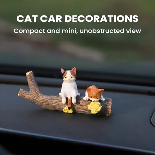 Mini Cat Desk Figurines, Mini Cat Desktop Ornament, 12PCS Resin Cats Figures Desk Ornament, Cute Accessories for Computer Monitor Decoration Car Dashboard Home Cats Lovers — view 2