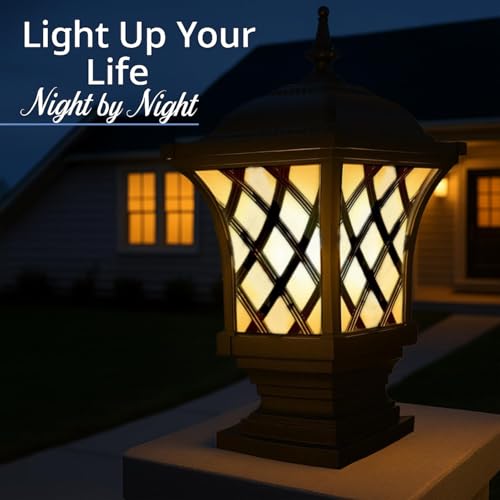 Image of GIGAWATTS ‎Express Outdoor Gate Light - 101% Rust & Waterproof Die-Casting Aluminium Exterior Piller Lamp Base Mount for Garden, Boundary Walls & Home Entrances (B22 Holder, Bulb Not Included, Black)