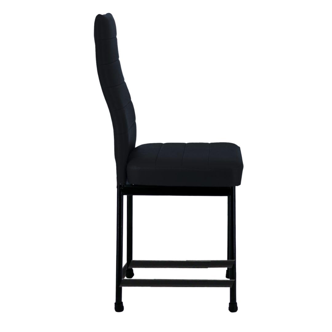 Zidle Bloom Dining Faux Leatherette Chair for Living Room| Dining| Restaurant| Study| Balcony| Kitchen Made of mild Steel Black Powder Coated 2 Years (Black) 2