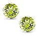 Gem Stone King 925 Sterling Silver Green Peridot Earrings | 1.00 Cttw | Gemstone Birthstone | 5MM Round Stud Earrings For Women Men
