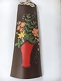 tejas pintadas a mano paso a paso 40 x 19 teja decorativa pintada a mano con florero