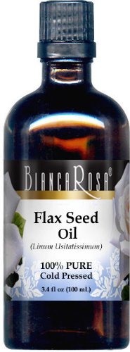 Flax Seed Oil - 100% Pure, Cold Pressed (3.40 Fl Oz, Zin: 428134) - 3 Pack #TOP30