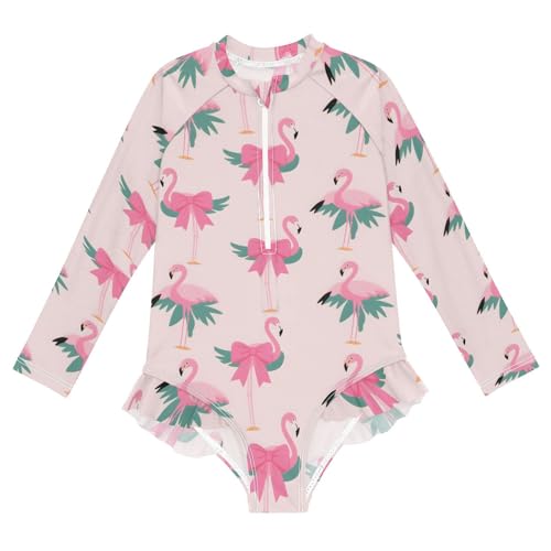 Image of Girls One Piece Swimsuits Long Sleeve Swimsuit Zipper Bathing Suits Swimwear