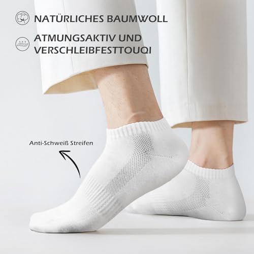 QINCAO Sneaker Socken Herren Damen 6 Paar Kurze Halbsocken Baumwolle Sportsocken Atmungsaktiv Laufsocken