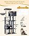 Hzuaneri Cat Tree, 200cm XXL Cat Tree with 10 Scratching Posts, 2 Caves, 2 Hammocks, Large Platform, Cat Brushes, Basket, Heavy Duty Cat Tree for Maine Coons, Large Cats, Dark Grey MS20018SG