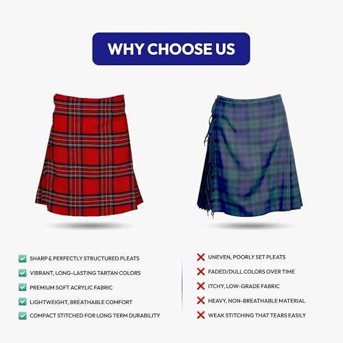 Image of Authentic Scottish Men's Tartan Kilts - Highland Light Weight Value Kilt | Embrace Your Heritage with Comfort