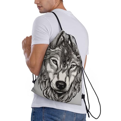 wolf motifs accessories03 print Drawstring Bag Sack Gym Bag Ditty Bag for Gym Traveling, Hiking, Yoga, Shopping for Adult3