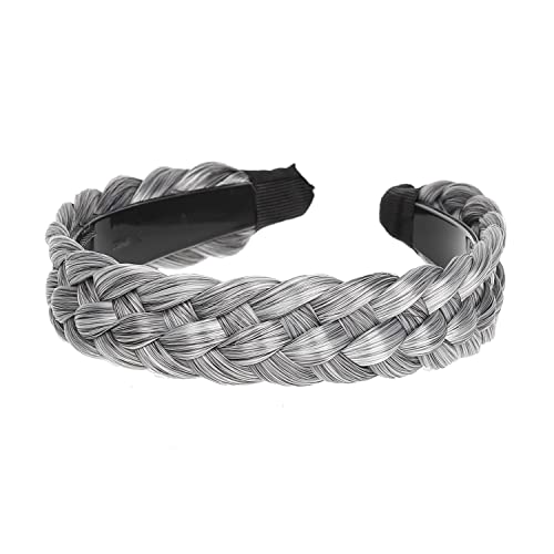 Vowyore 5 Strands Synthetic Hair Braided Headband Braided Hair Hoop Hairpiece Classic Chunky Wide Plaited Headband Braid Braided With Teeth Hair Band Accessories For Women Girl #TOP1
