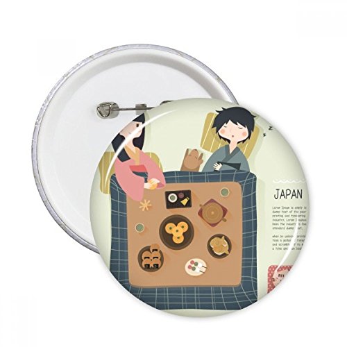 Cuisine japonaise badge rond 5pcs pour personnaliser vos vestes en toile S