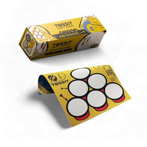 TOSSIT Plateau de Jeu pour Fléchettes, Pétanque Intérieur Extérieur, Silicone Qualité Supérieure, River, Target et Party,Fun Amis Famille, Transportable Roulable, Version Party