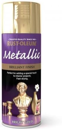 Rust-Oleum Multi-Purpose Aerosol Spray Paint 400ml Brilliant Finish Bright Metallic Gold (1 pack)