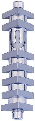 Agayof Small Shin Mezuzah with 3-D Stripes 1.2" x 4" / 2 x 10 cm - Gray