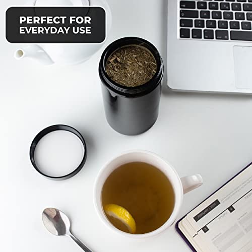 Kozo Black Glass Airtight Storage Jar, With Uv Protection. Airtight Container With Humidity Pack. Keep Your Serving Spices, Herbs Fresh For Longer Small, Stylish Half Oz Size (1 Oz - 500Ml) #TOP4