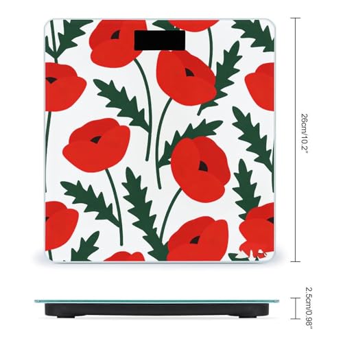Báscula digital de baño floral con display LCD miniatura 2