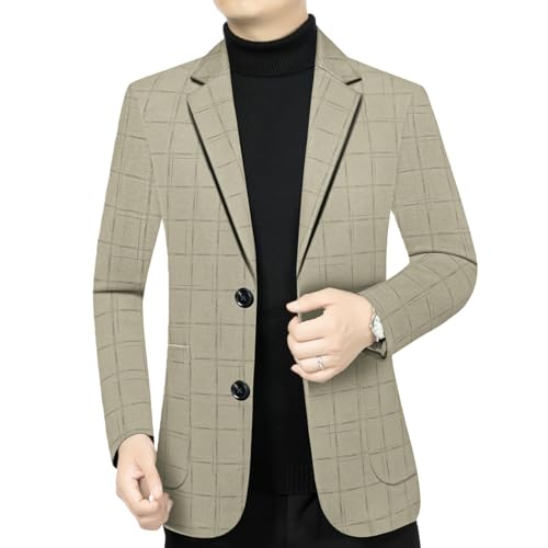 Blazer homme automne à carreaux veste de mi-saison décontractée chic pour le travail