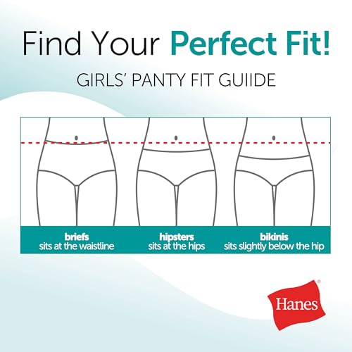 Hanes Brief Underwear, Stretch Cotton Panties for Girls, Assorted, 12-Pack4