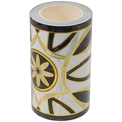 VILLFUL Pegatina Adhesiva para Borde de Pared 5X500 CM Papel Tapiz Autoadhesivo Resistente al Agua y Humedad PVC Decorativo para Cocina Baño y Muebles Pegatina Extraíble para