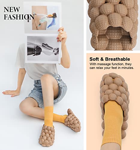 OLDSH Chinelos de spa engraçados para massagem com bolhas chinelos para mulheres e homens, chinelos