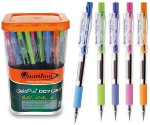 QuanTum Ballpoint pen 0.7mm GeloPlus 007 Grip, Blue ink, Random color, Pack 50 pcs.