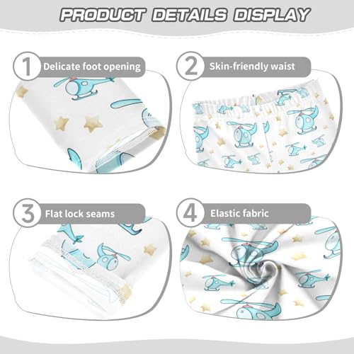 Girls Leggings Size 4T Cartoon Helicopter Stars Soft Stretchy Pants Breathable Girl Clothes for Running School3