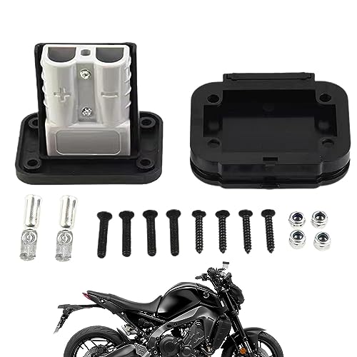 Kirdume Base du Panneau de Prise, Panneau de Montage de fiche 50a pour connecteurs Anderson, Cadre encastré avec Couvercle Compatible pour Voiture, Bateau, Camping-Car, systèmes solaires