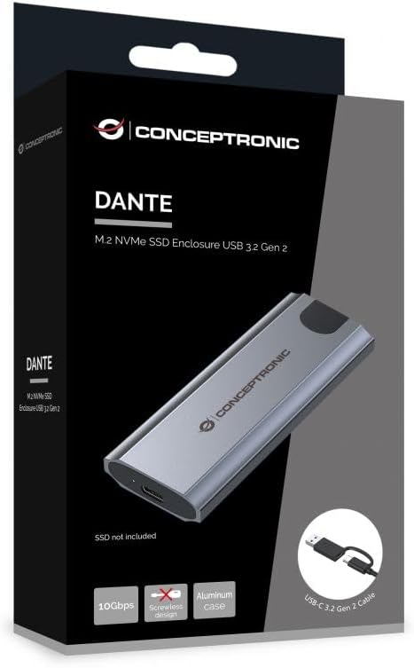 CONCEPTRONIC DANTE05G M.2 NVMe SSD Enclosure USB 3.2 Gen 2