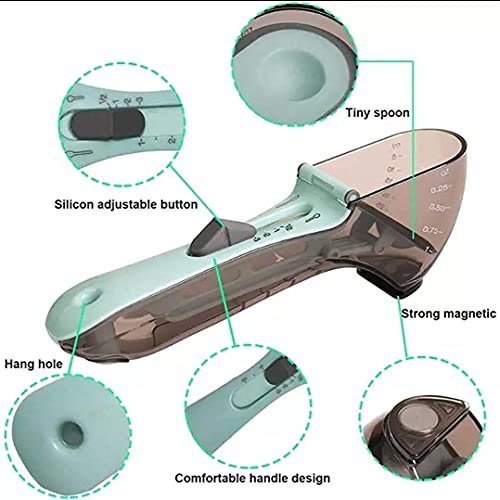 Image of Adjustable Measuring Spoon-Magnetic Measuring Cup and Spoon Set, a Multi-Tunctional Kitchen Tool, Measuring Cup for Measuring Liquids and Solids 2pc