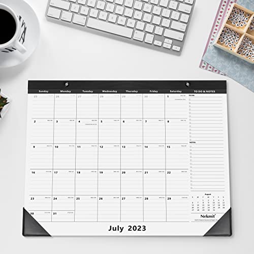Nekmit Yearly Monthly Desk Pad Calendar, Wall Calendar For Planning, Ruled Blocks, Black #TOP3
